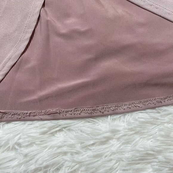 Asos Dress Satin Stretch Champagne Pink Size 4 Small Maxi Sleeveless Beaded - Picture 9 of 15